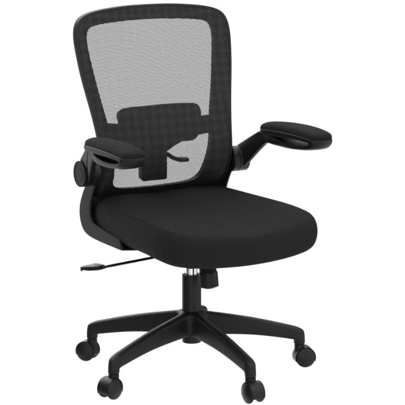 High Back Mesh Office Chair Flip-up Armrest Black
