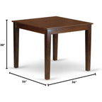 Square Dining Table for 4 Mahogany Finish