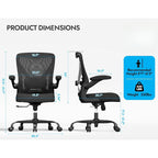 330LBS Mesh Ergonomic Office Chair 3D Lumbar Swivel