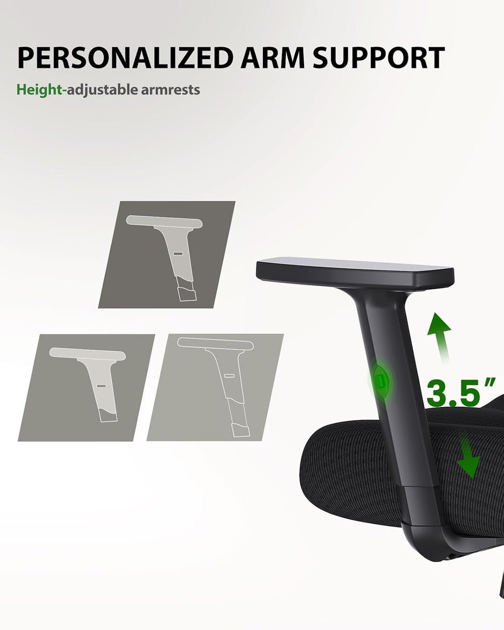 Office Chair 2D Headrest Lumbar Support