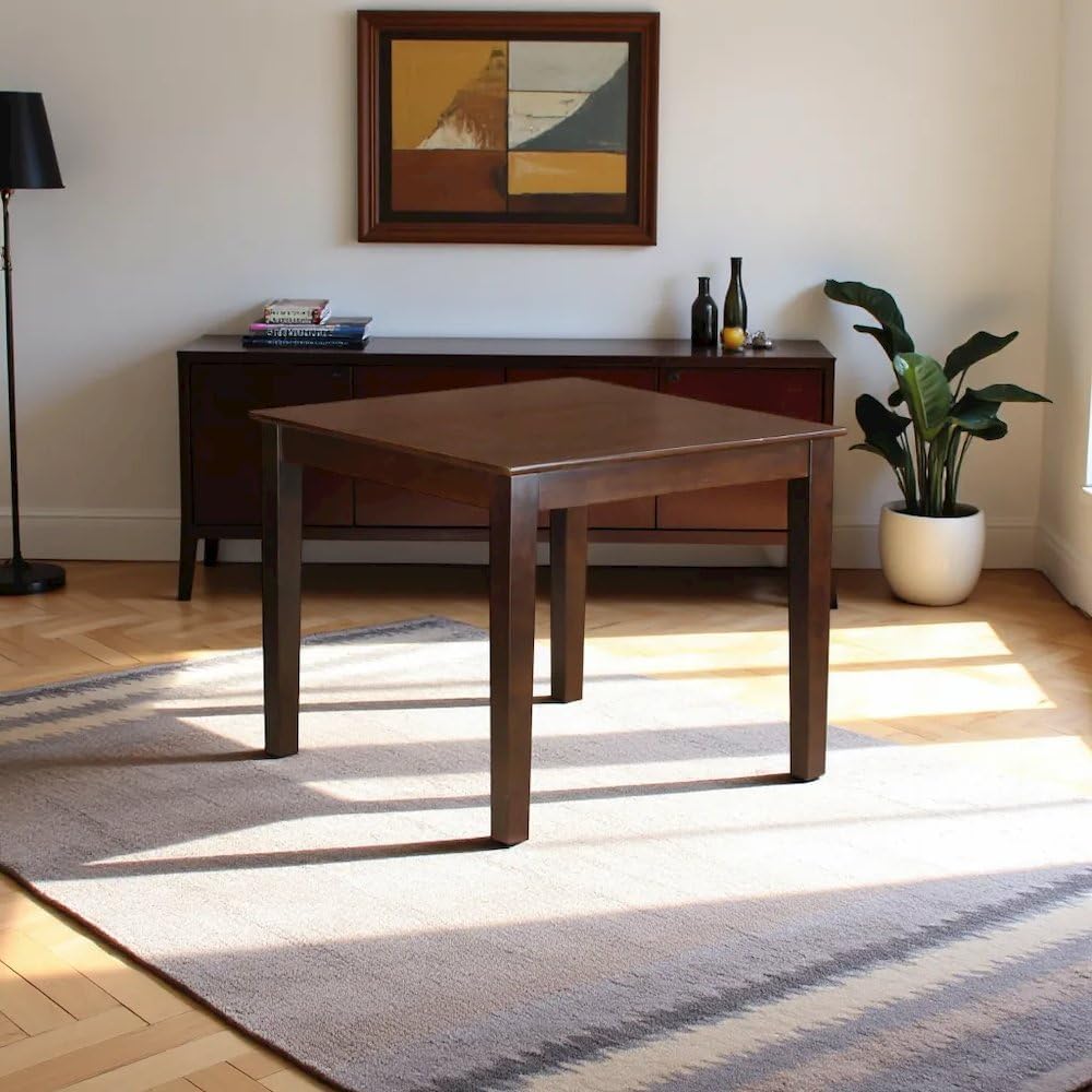 Square Dining Table for 4 Mahogany Finish