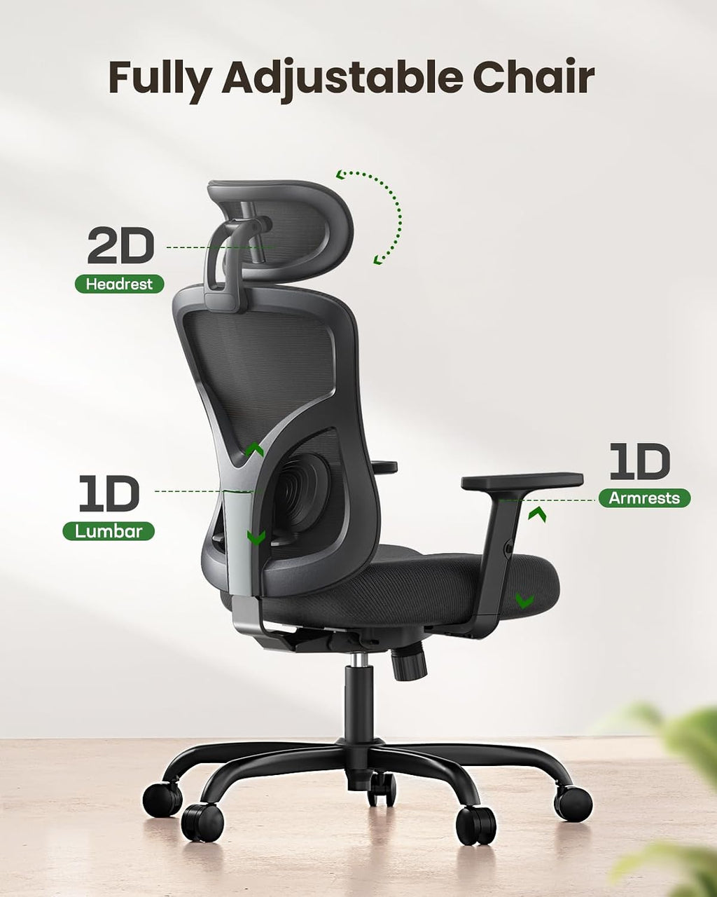 Office Chair 2D Headrest Lumbar Support