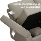 Velvet Modular Armchair Grey With Storage