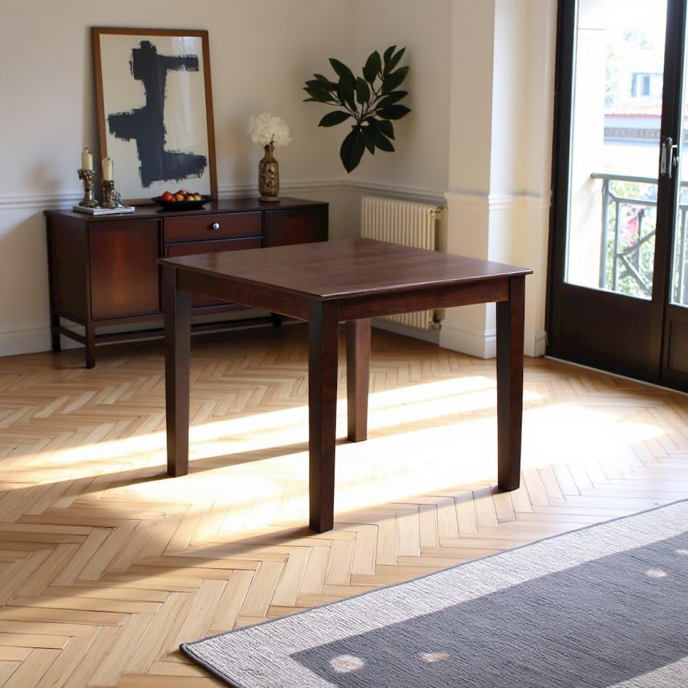 Square Dining Table for 4 Mahogany Finish