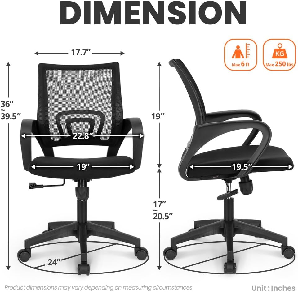 Mid-Back Mesh Office Chair Black