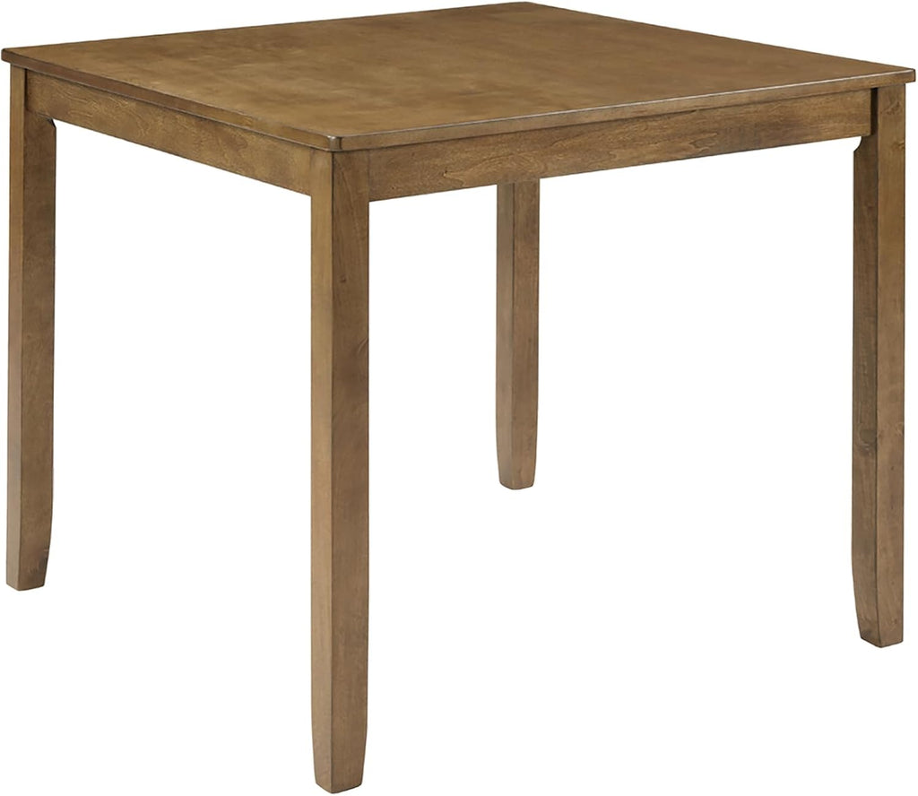 34.5" Square Oak Dining Table For 4 People