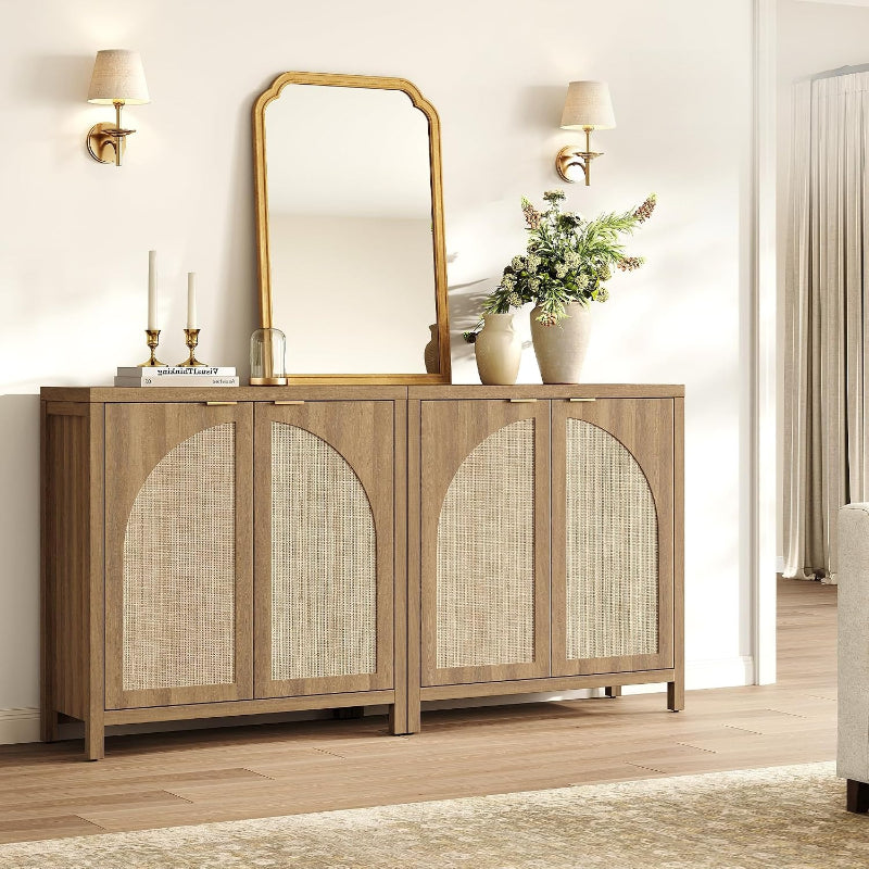 Rattan Sideboard 2 Arch Doors Storage