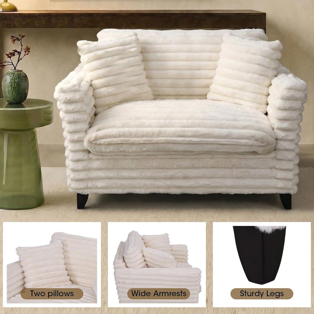Oversized Corduroy Cloud Armchair With Pillows