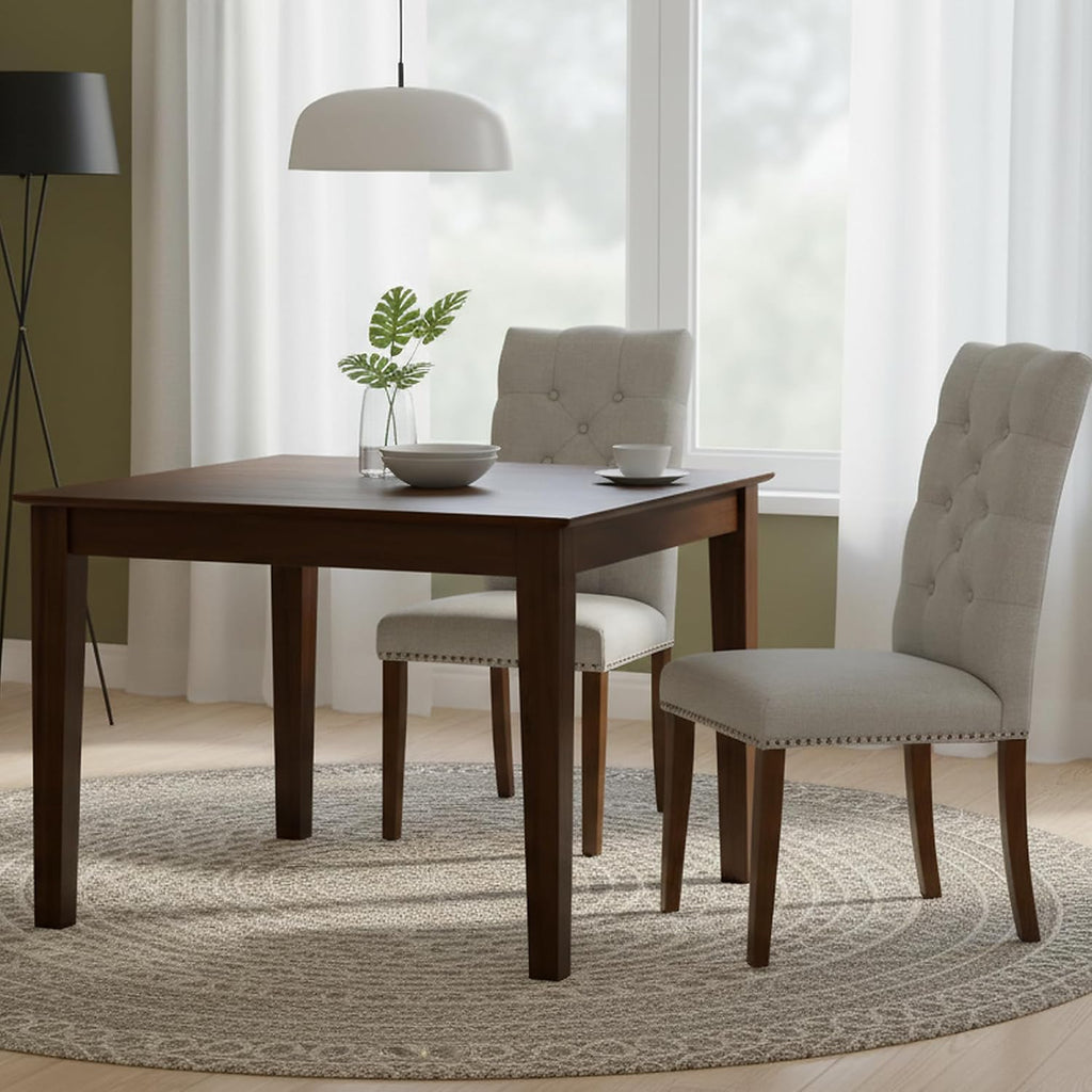 Square Dining Table Rubberwood Antique Walnut 36"