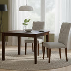 Square Dining Table Rubberwood Antique Walnut 36"