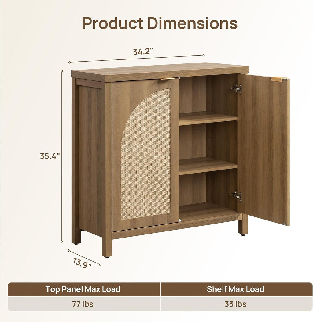 Rattan Sideboard 2 Arch Doors Storage