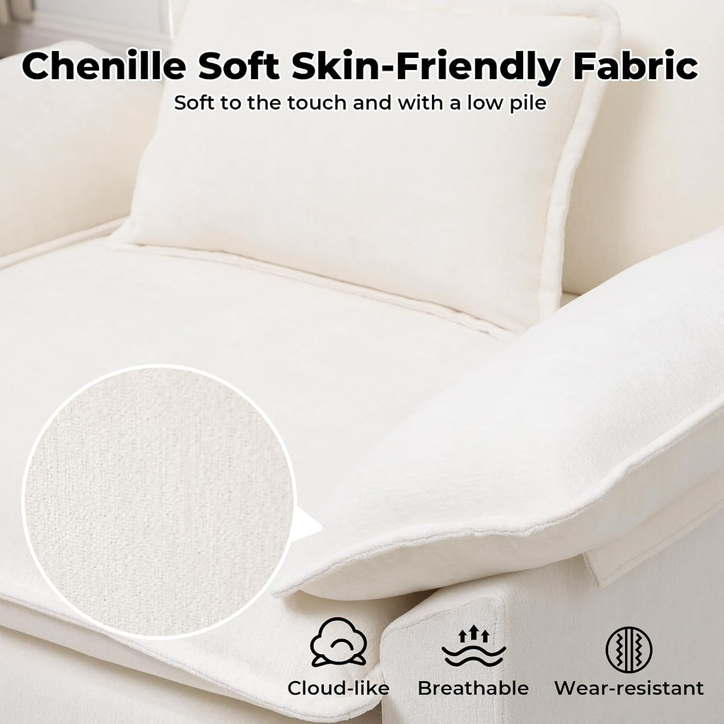 Cloud Accent Chair White Deep Seat
