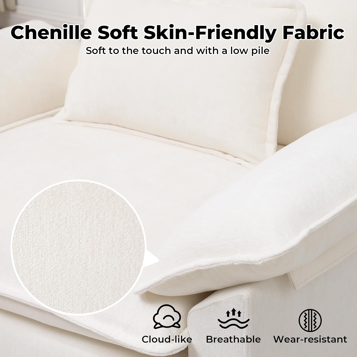 Cloud Accent Chair White Deep Seat