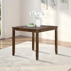 34.5" Square Walnut Dining Table For 4 People