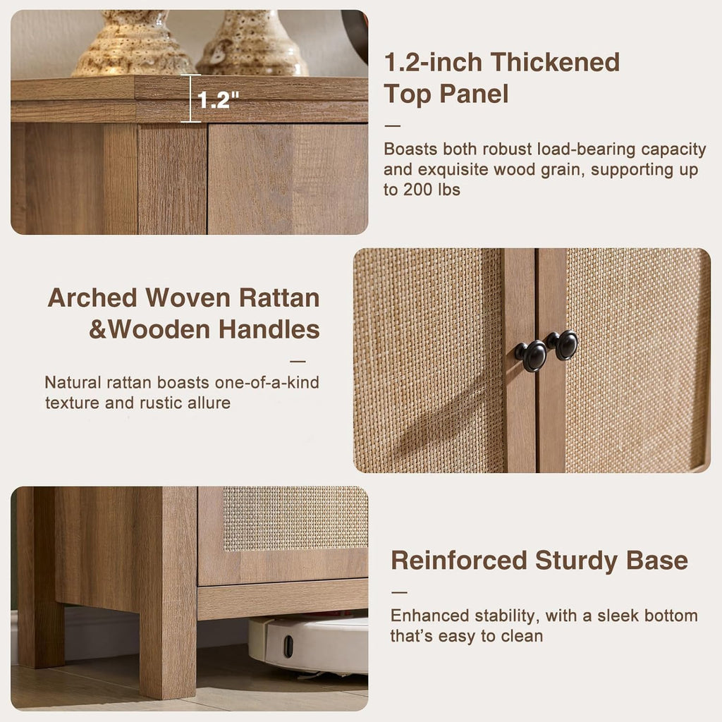 60" Rattan Storage Sideboard