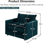 Chenille Cloud Accent Chair Blue With Pillow