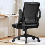 Mesh Office Chair Flip-up Armrest Lumbar Support Black
