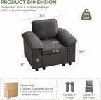 Chenille Modular Armchair Dark Grey