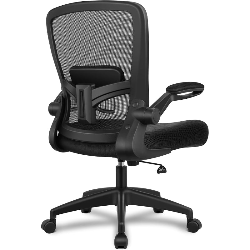 High Back Mesh Office Chair Flip-up Armrest Black