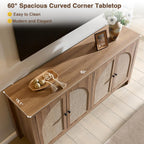 60" Rattan Storage Sideboard
