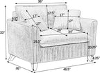Modular Corduroy Accent Chair Brown Ergonomic Single Sofa