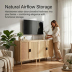 Natural Rattan Sideboard Storage Cabinet