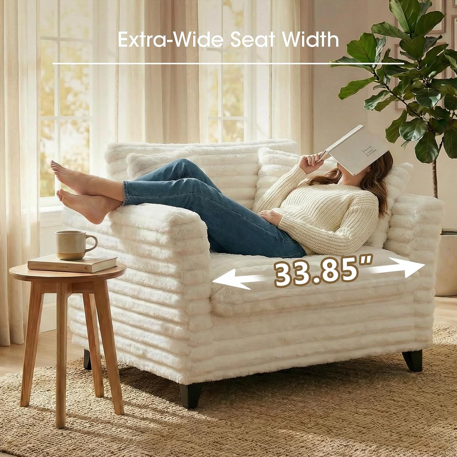 Oversized Corduroy Cloud Armchair With Pillows