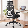 Office Chair 3D Headrest Flip-up Armrest Black Silver
