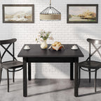 Square Dining Table Pure Black For 2-4 People