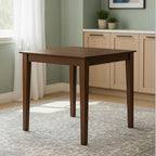 Square Dining Table Rubberwood Antique Walnut 36"