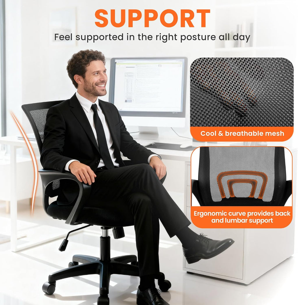 Mid-Back Mesh Office Chair Black