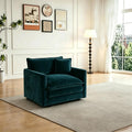 Chenille Cloud Accent Chair Blue With Pillow