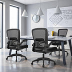 High Back Mesh Office Chair Flip-up Armrest Black