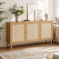 Boho Rattan Sideboard 3 Doors Storage Cabinet