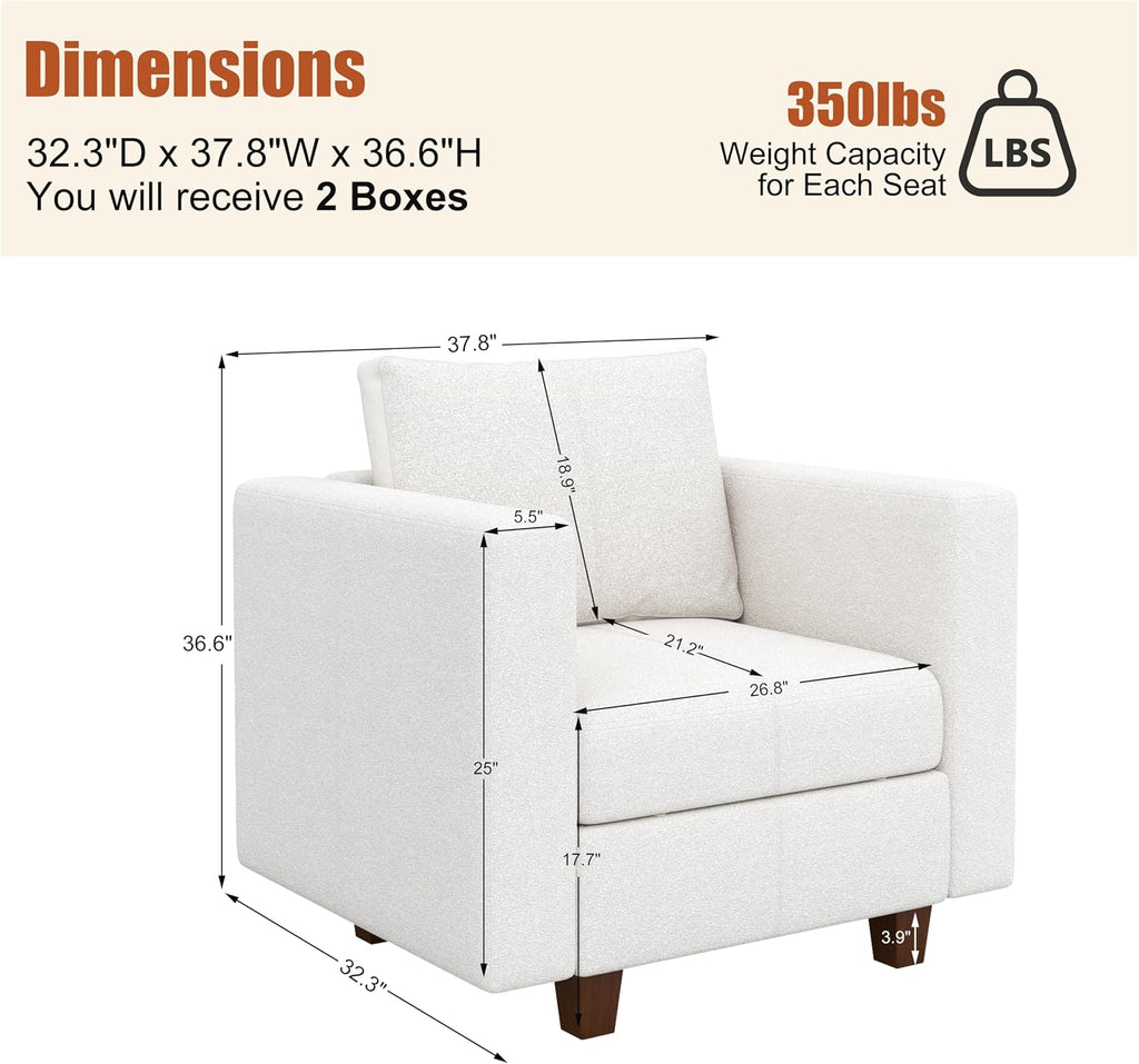 Modular Sectional Sofa White With Storage Ottoman