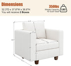 Modular Sectional Sofa White With Storage Ottoman