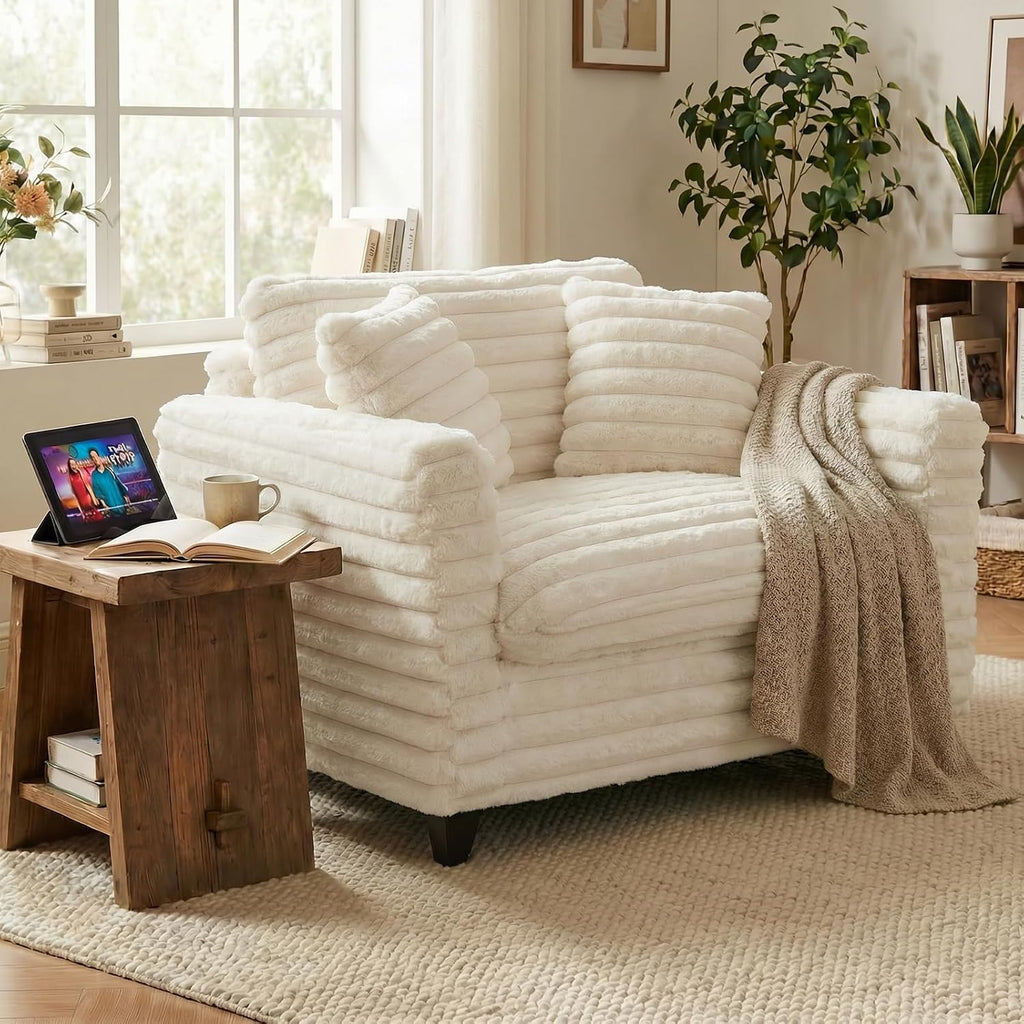 Oversized Corduroy Cloud Armchair With Pillows