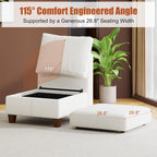 Modular Sectional Sofa White With Storage Ottoman