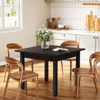 39" Square Dining Table Black For 4 People