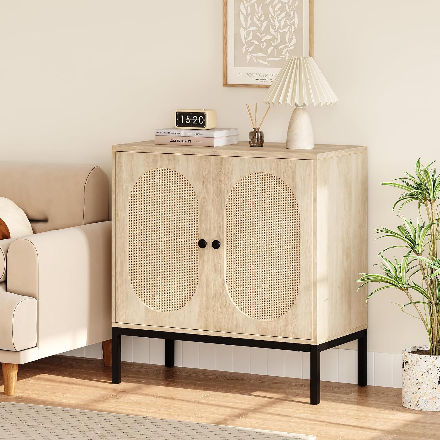 Natural Rattan Sideboard Cabinet