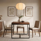 31.5" Square Solid Wood Dining Table For 2-4