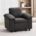 Chenille Modular Armchair Dark Grey