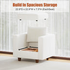 Modular Sectional Sofa White With Storage Ottoman