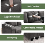 Chenille Modular Armchair Dark Grey