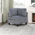 Grey Corduroy Modular Sectional Sofa With Storage