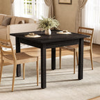 39" Square Dining Table Black For 4 People