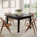 Square Dining Table Pure Black For 2-4 People