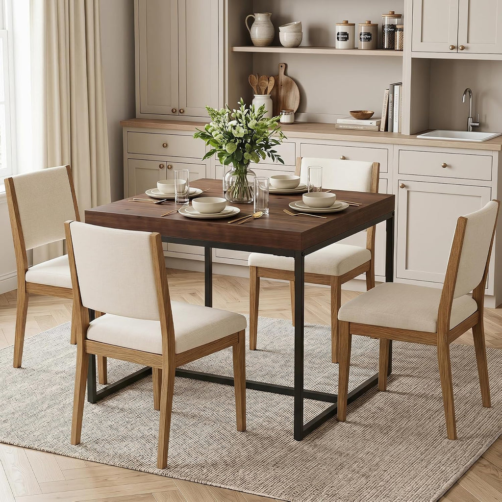 31.5" Square Solid Wood Dining Table For 2-4
