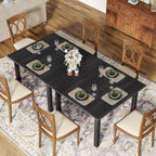 Square Dining Table Pure Black For 2-4 People