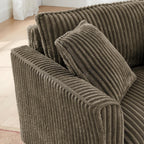 Modular Corduroy Accent Chair Brown Ergonomic Single Sofa